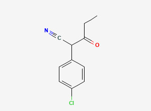 Two-dimensional chemical structure of α-(4-Chlorophenyl)-α-propionylacetonitrile/ Pyrimethamine Inhouse Impurity A, CAS 55474-40-3