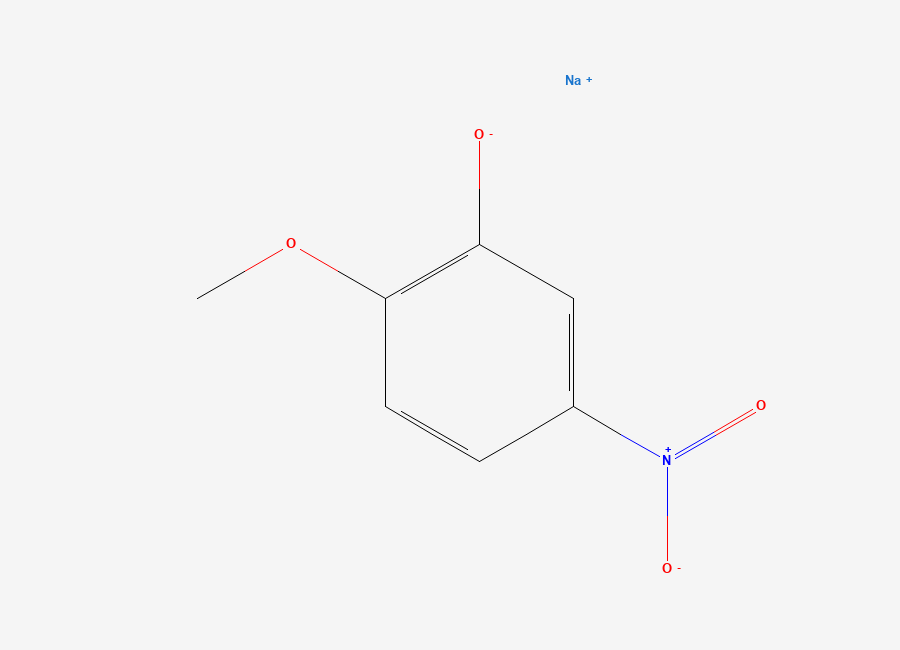Two-dimensional chemical structure of Sodium 5-nitroguaiacolate
