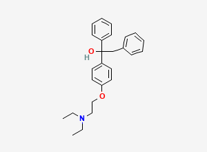 Two-dimensional chemical structure of Benzeneethanol,alpha-[4-[2-(diethylamino)ethoxy]phenyl]-alpha-phenyl, CAS 73404-00-9