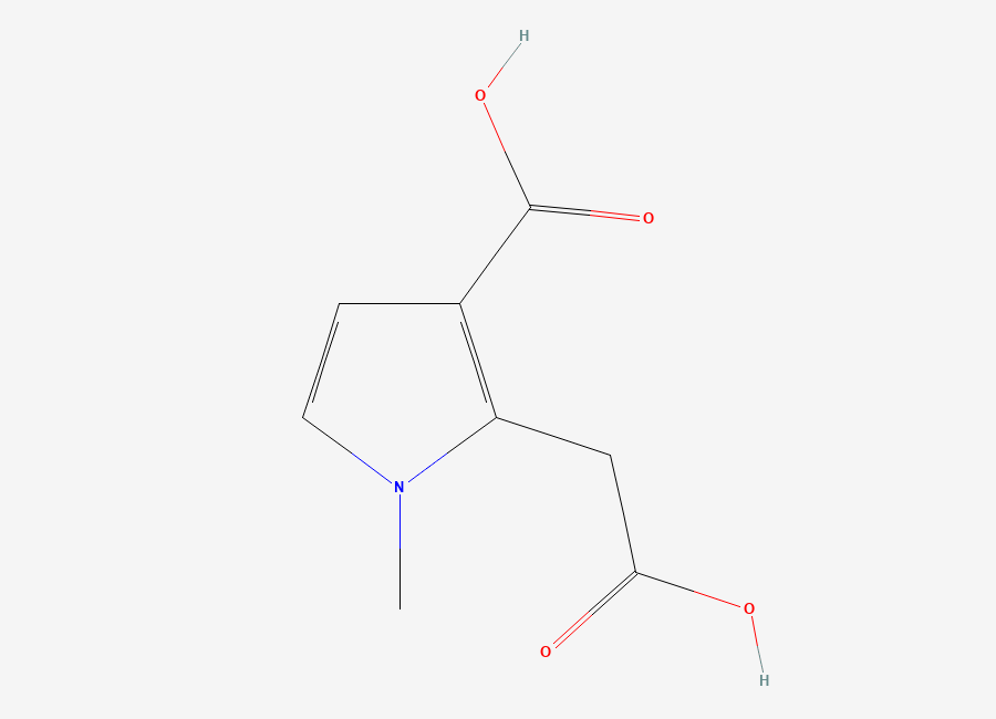 Two-dimensional chemical structure of 3-Carboxy-1-methyl-1H-pyrrole-2-acetic acid