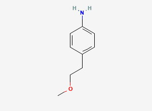 Two-dimensional chemical structure of 4-(2-Methoxyethyl)benzenamine, CAS 84803-56-5