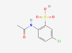 Two-dimensional chemical structure of 2-(acetylamino)-5-chlorobenzenesulfonic acid / Diazoxide impurity C, CAS 54981-41-8