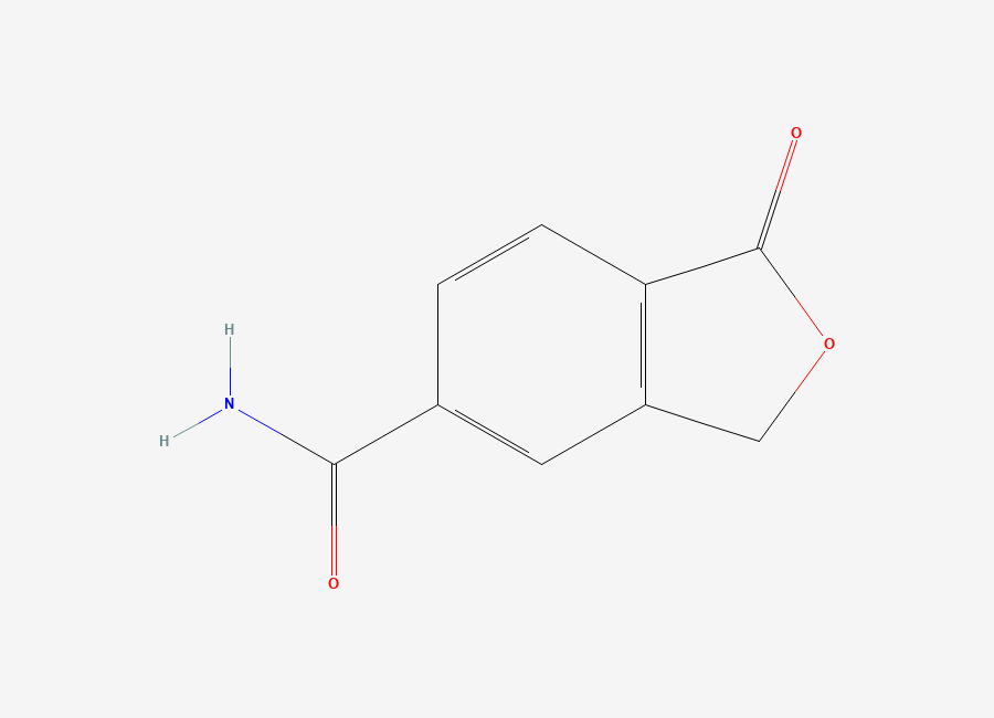 Two-dimensional chemical structure of 5-carbamoylphthalide, CAS 85118-25-8