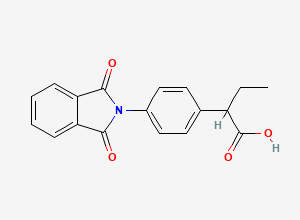 Two-dimensional chemical structure of 2-(4-(1,3-dihydro-1,3-dioxo-2H-isoindol-2-yl)phenyl)butyric acid, CAS 94232-67-4