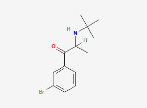 Two-dimensional chemical structure of 2-(N-tert-Butylamino)-3'-bromopropiophenone, CAS 1049974-35-7