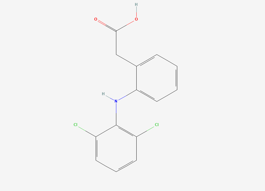 Two-dimensional chemical structure of Diclofenac, CAS 15307-86-5
