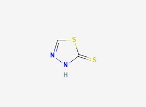 Two-dimensional chemical structure of 1,3,4-Thiadiazole-2-thiol, CAS 18686-82-3
