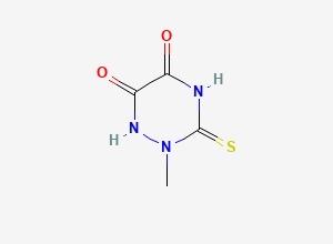 Two-dimensional chemical structure of Ceftriaxone EP Impurity C/ Ceftriaxone Triazine Analog/ Thiotriazinone, CAS 58909-39-0
