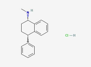 Two-dimensional chemical structure of Sertraline EP Impurity B/ Sertraline BP Impurity B/ cis-3,4-Dideschloro Sertraline (HCl Salt), CAS 52758-05-1