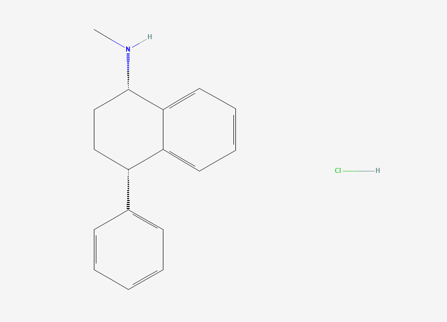 Two-dimensional chemical structure of Sertraline EP Impurity B/ Sertraline BP Impurity B/ cis-3,4-Dideschloro Sertraline (HCl Salt), CAS 52758-05-1