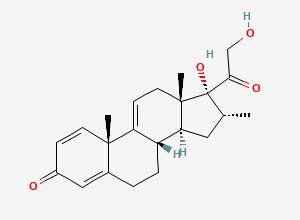 Two-dimensional chemical structure of Dexamethasone EP Impurity E/ 9,11-Dehydro Dexamethasone/ Vamorolone (Free Base), CAS 13209-41-1