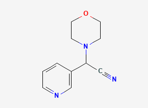 Two-dimensional chemical structure of Morpholin-4-yl(pyridin-3-yl)acetonitrile