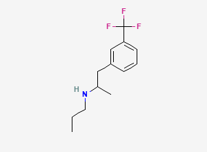 Two-dimensional chemical structure of α-Methyl-N-propyl-3-(trifluoromethyl)benzeneethanamine, CAS 52777-74-9