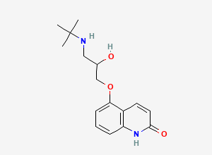 Two-dimensional chemical structure of 2(1H)-Quinolinone, 5-(3-((1,1-dimethylethyl)amino)-2-hydroxypropoxy)-