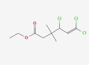 Two-dimensional chemical structure of Ethyl 4,6,6-trichloro-3,3-dimethyl-5-hexenoate, CAS 59897-92-6