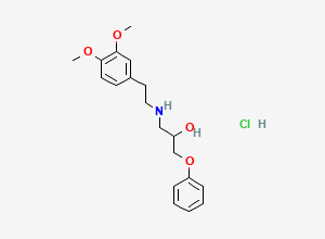 Two-dimensional chemical structure of 2-Propanol, 1-((3,4-dimethoxyphenethyl)amino)-3-phenoxy-, monohydrochloride