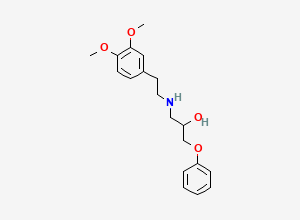 Two-dimensional chemical structure of 1-[2-(3,4-Dimethoxyphenyl)ethylamino]-3-phenoxypropan-2-ol