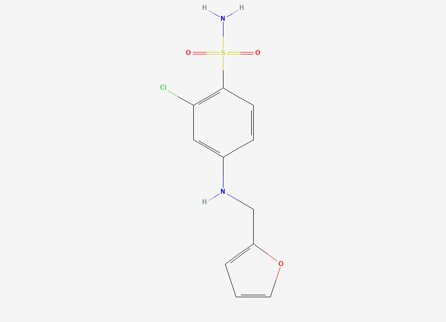 Two-dimensional chemical structure of Sulfanilamide, 2-chloro-N(sup 4)-furfuryl-