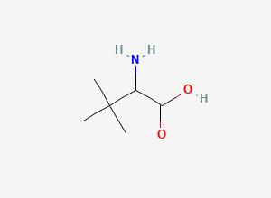 Two-dimensional chemical structure of 2-Amino-3,3-dimethylbutanoic acid