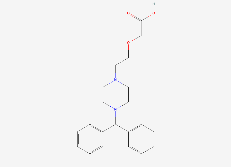 Two-dimensional chemical structure of Cetirizine EP Impurity F (Free Base), CAS 83881-53-2