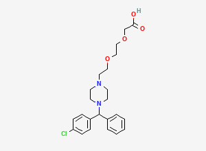 Two-dimensional chemical structure of Cetirizine EP Impurity E/ Hydroxyzine Acetic Acid / Ethoxycetirizine (Free Base), CAS 682323-77-9