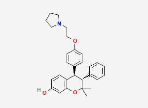 Two-dimensional chemical structure of 7-Desmethyl Ormeloxifene/ 7-Desmethyl Centcroman, CAS 84394-36-5