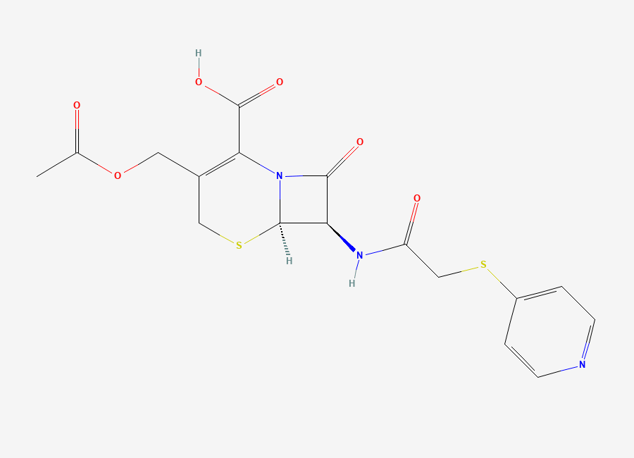 Two-dimensional chemical structure of Cefapirin, CAS 21593-23-7
