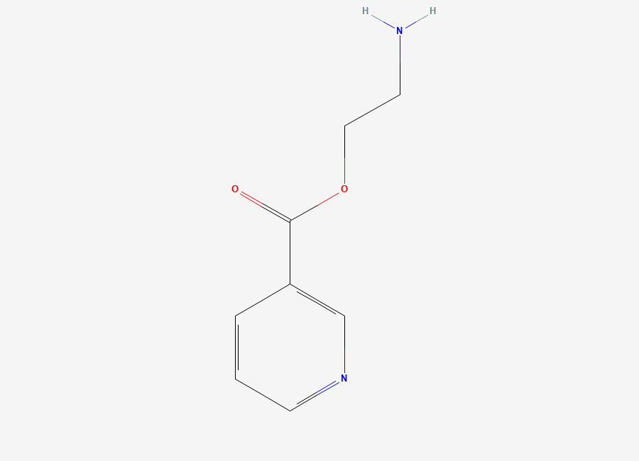 Two-dimensional chemical structure of 3-Pyridinecarboxylic acid, 2-aminoethyl ester