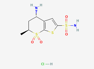 Two-dimensional chemical structure of Dorzolamide EP Impurity D / Dorzolamide Related Compound D / N-Desethyl Dorzolamide HCl, CAS 164455-27-0