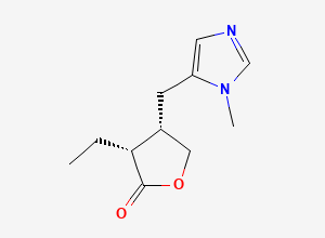 Two-dimensional chemical structure of (-)-Pilocarpine
