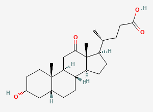 Two-dimensional chemical structure of 12-Ketolithocholic acid, CAS 5130-29-0