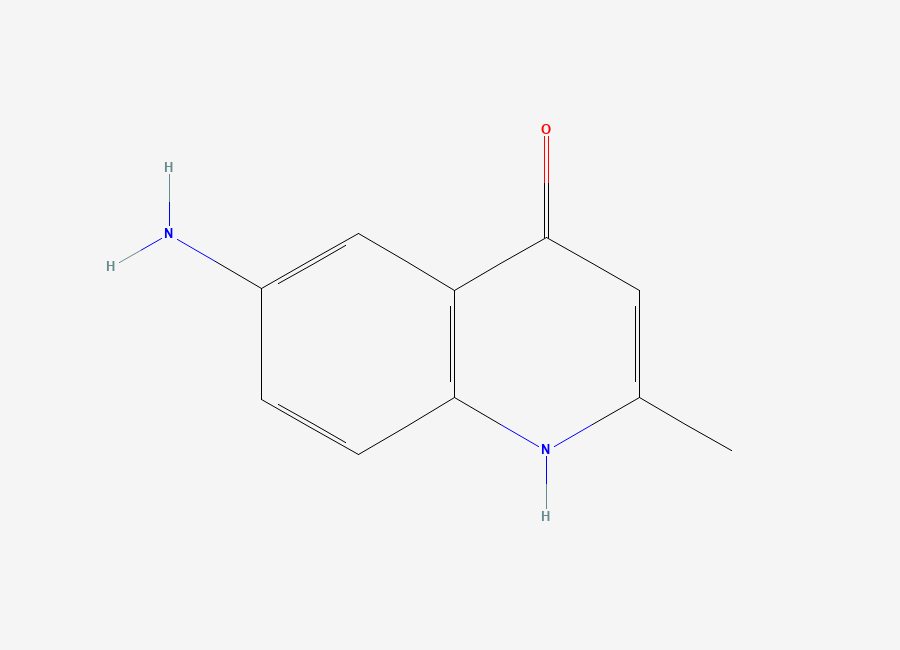 Two-dimensional chemical structure of 6-Amino-2-methylquinolin-4-ol