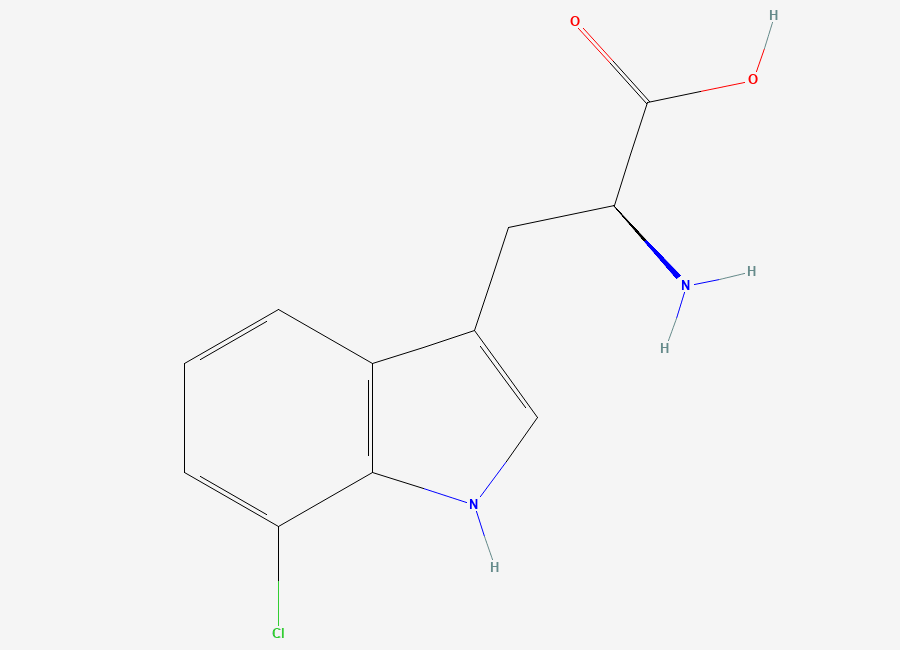 Two-dimensional chemical structure of 7-chloro-L-tryptophan