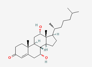 Two-dimensional chemical structure of 7alpha,12alpha-Dihydroxycholest-4-en-3-one