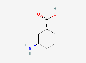Two-dimensional chemical structure of cis-3-Aminocyclohexanecarboxylic acid