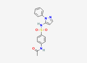 Two-dimensional chemical structure of N4-Acetylsulfaphenazole, CAS 855-91-4