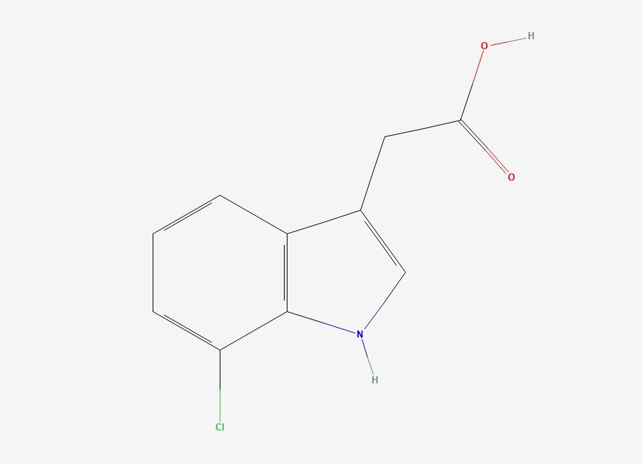 Two-dimensional chemical structure of 2-(7-Chloro-1H-indol-3-yl)acetic acid