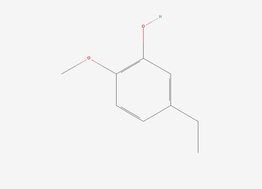 Two-dimensional chemical structure of 5-Ethyl-2-methoxyphenol