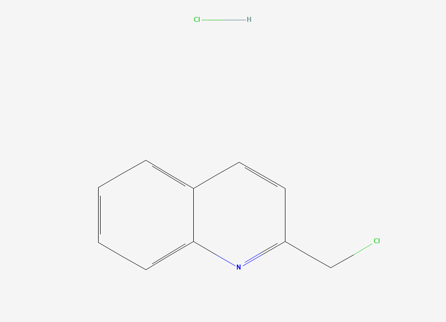 Two-dimensional chemical structure of 2-(Chloromethyl)quinoline hydrochloride