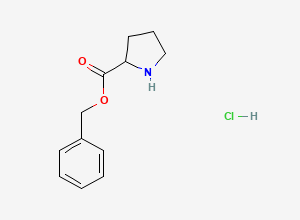 Two-dimensional chemical structure of benzyl L-prolinate hydrochloride