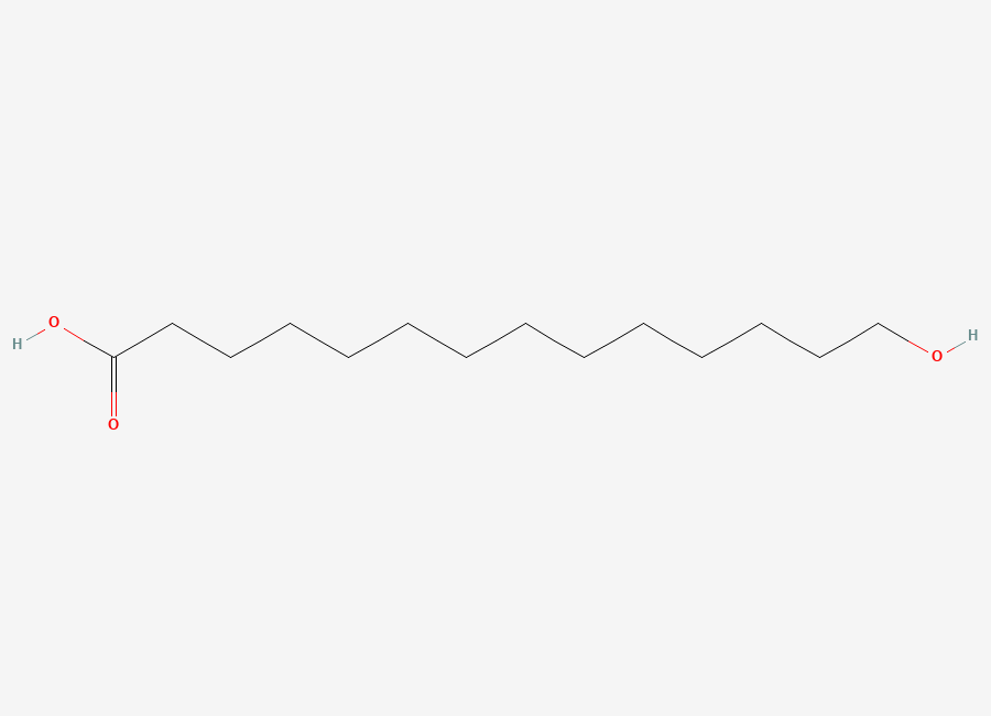 Two-dimensional chemical structure of 14-Hydroxytetradecanoic acid