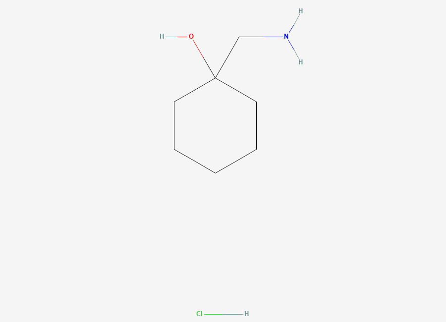 Two-dimensional chemical structure of Cyclohexanol, 1-(aminomethyl)-, hydrochloride (1:1)