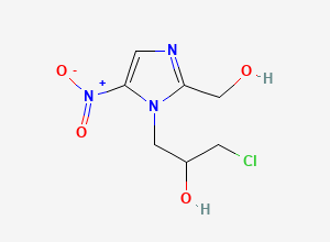 Two-dimensional chemical structure of alpha-(Chloromethyl)-2-hydroxymethyl-5-nitroimidazole-1-ethanol, CAS 62580-79-4