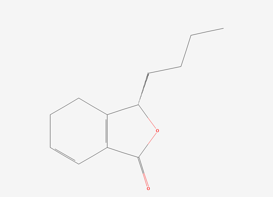 Two-dimensional chemical structure of 3-N-butyl-4,5-dihydrophthalide, (S)-