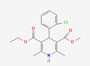 Two-dimensional chemical structure of 3-Ethyl 5-methyl 4-(2-chlorophenyl)-2,6-dimethyl-1,4-dihydropyridine-3,5-dicarboxylate