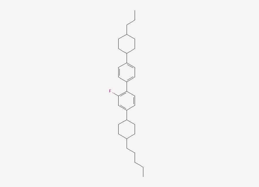 Two-dimensional chemical structure of 2-Fluoro-4-(trans-4-pentylcyclohexyl)-4'-(trans-4-propylcyclohexyl)biphenyl