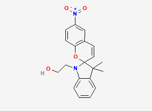 Two-dimensional chemical structure of 2-(3',3'-Dimethyl-6-nitrospiro(1-benzopyran-2,2'-indol)-1'(3'H)-yl)ethan-1-ol