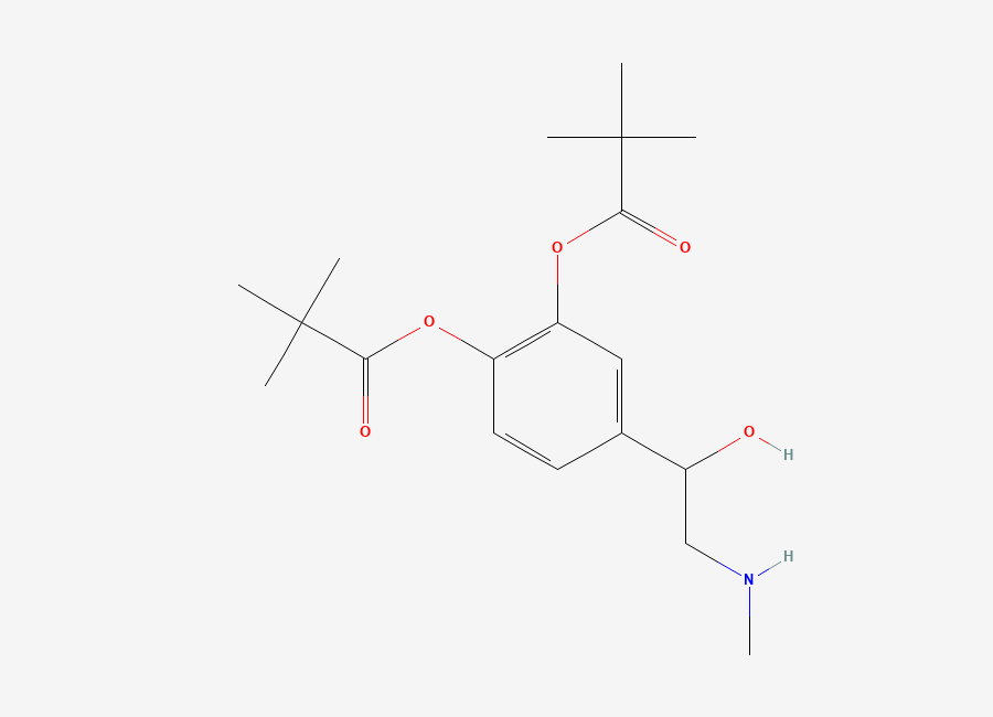 Two-dimensional chemical structure of Dipivefrine, CAS 52365-63-6