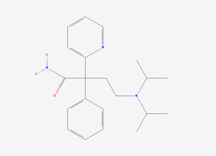 Two-dimensional chemical structure of Disopyramide, CAS 3737-09-5