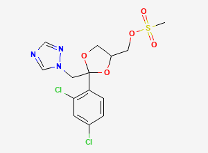 Two-dimensional chemical structure of [2-(2,4-Dichlorophenyl)-2-(1,2,4-triazol-1-ylmethyl)-1,3-dioxolan-4-yl]methyl methanesulfonate
